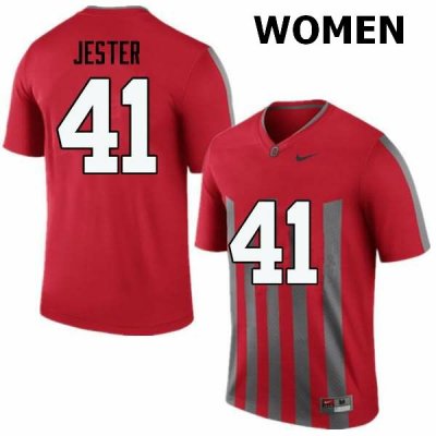 Women's Ohio State Buckeyes #41 Hayden Jester Throwback Nike NCAA College Football Jersey Lifestyle HPU4444OM